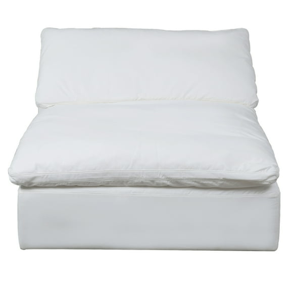 Sunset Trading Puff 44" Fabric Slipcovered Armless Chair in White