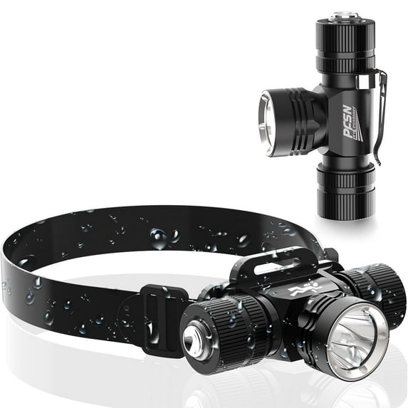 PFSN Scuba Diving Headlamp, 1200 Lumens Dive Light, Underwater Headlight IPX68 Waterproof, 3IN1 Underwater Flashlight for Caving, Snorkeling, Spearfishing