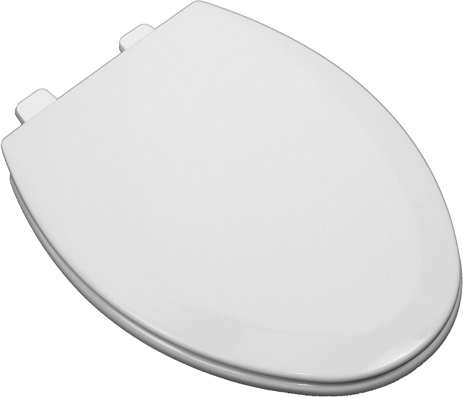 PROFLO Elongated Closed-Front Toilet Seat With Quick Release - White Plastic Seat With Lid