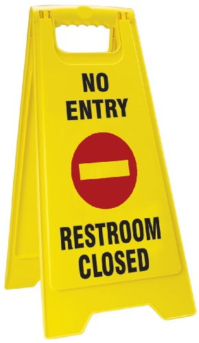 Accuform PFW428 Sturdy Plastic 2 X Fold Ups Floor Sign Legend Caution Watch Your Step With Graphic 25 Height X 12 Width At Base And 11 Open Footprint Red Black On Yellow - View #2