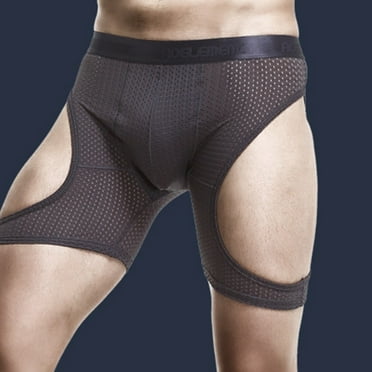 PFWOWB 2Pcs Underwear for Men Pack Men's Sexy Wear Leg Ice Silk Hollow Out Running Tight Pants Are Breathable Boxers Movement Pants Underwear