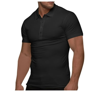 PFWOWB Athletic Shirt Shirts for Men Casual Short Sleeve Summer G Olfs Shirts Black