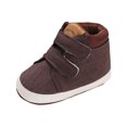 thumbnail image 1 of PFWOWB Baby Boys Girls High-Top Sneakers Double Hook-and-Loop First Walker Shoes with Soft Sole (Coffee,5.5), 1 of 4