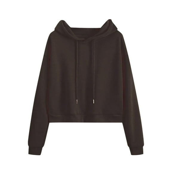 PFWOWB Black Women's Fashion Hoodies & Sweatshirts Women Solid Sweatshirt Casual Long Sleeve Hooded Loose Drawstring Hoodie Pullover