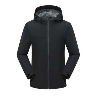 PFWOWB Black Womens Jacket Womens Autumn Winter Solid Color Hooded Slim Fit Pockets Jacket Womens Fall Jackets