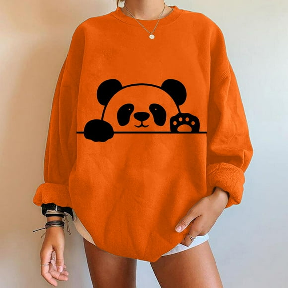 PFWOWB Fashion Clothes Autumn and Winter New Solid Color Round Neck Loose Long Sleeve for Women