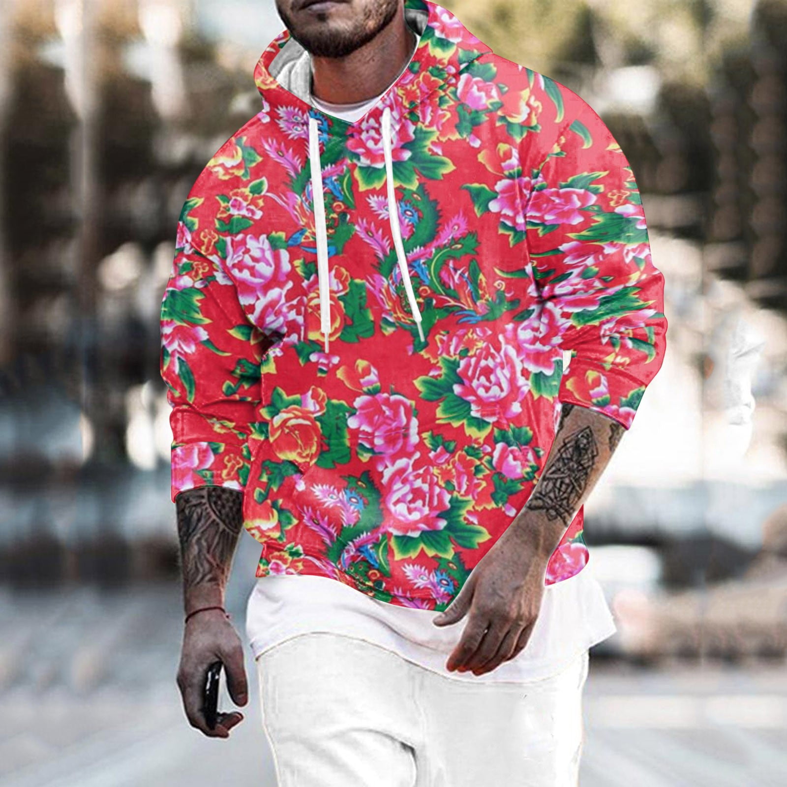 PFWOWB Winter Hoodie for Men Male Spring and Autumn Large