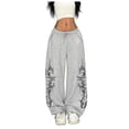 thumbnail image 1 of PFWOWB Graphic Baggy Sweatpants for Women Wide Leg Lounge Pants Drawstring Pockets, 1 of 4