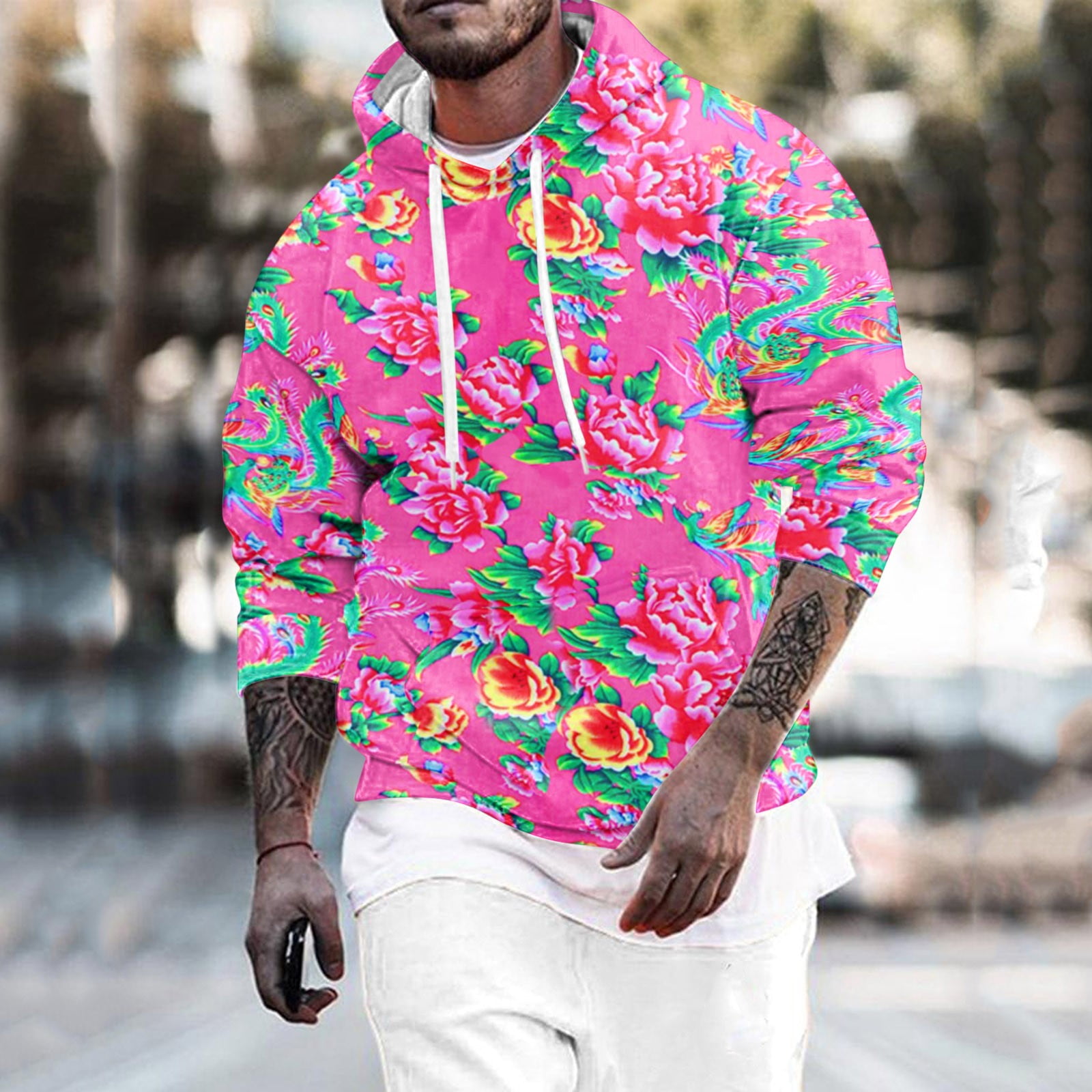 PFWOWB Winter Hoodie for Men Male Spring and Autumn Large