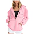 thumbnail image 1 of PFWOWB Zip Up Hoodies for Women Oversized Sweatshirt Jacket Long Sleeve Front Pocket, 1 of 4