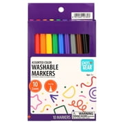 Pen+Gear Washable Markers, Fine Tip, Assorted Colors, 10 Count