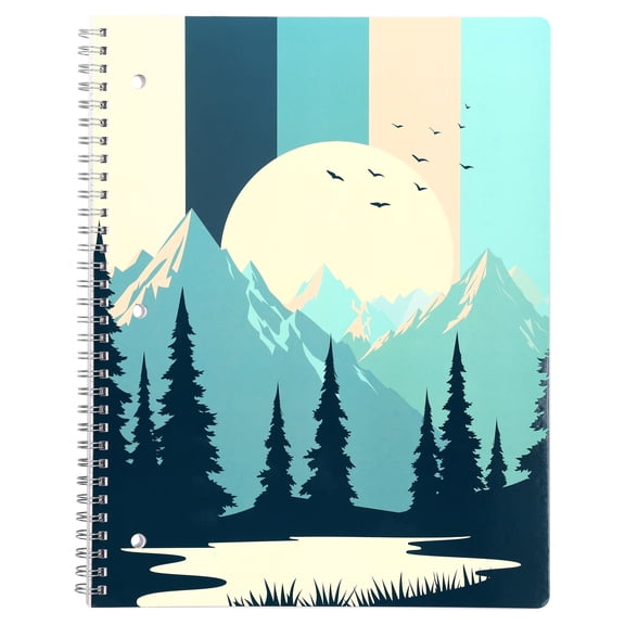 Pen+Gear College Ruled 1-Subject Notebook, 8.5" x 11", Multicolor Mountain Sun, 80 Sheets