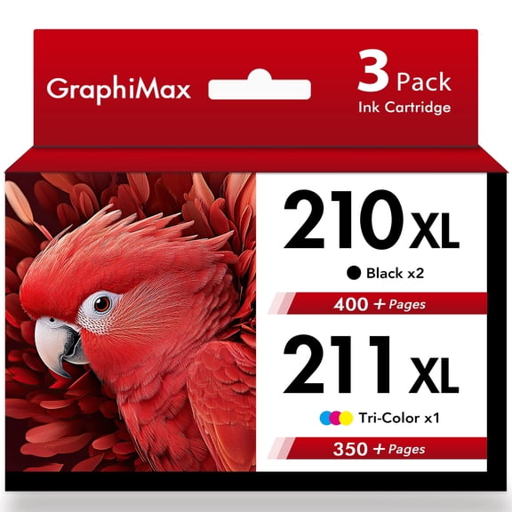 PG-210XL CL-211XL 210XL 211XL Ink Cartridges Compatible for Canon 210 211 Combo Pack for PIXMA MX350 IP2700 IP2702 MP250 MP280 MP270 MP240 MP495 MX410 Printer (3 Pack, Black x 2, Tri-color)