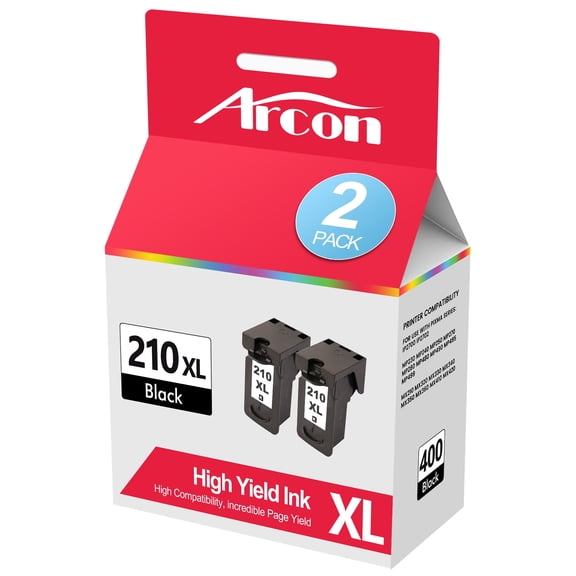 PG-210XL Ink Cartridges Compatible for Canon 210XL for PIXMA MX410 IP2700 IP2702 MP240 MP250 MP495 MX340 Printer (2 Pack, Black x 2)