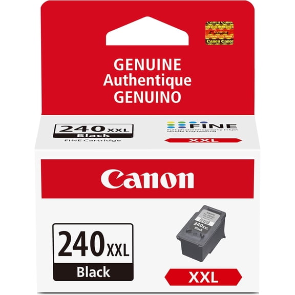 PG-240 XXL Genuine Black Ink Cartridge, Compatible with MG2120/3120/4120, MX512/432/472/372/392/522/532/452, MG2220/3220/4220/3520/3620, TS5120