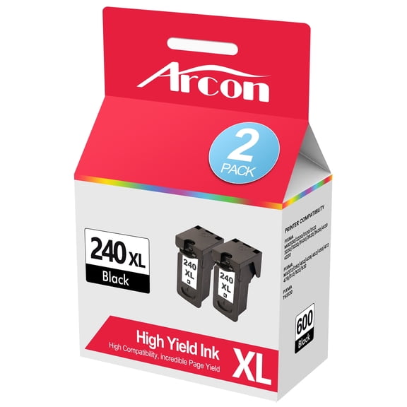 PG 240XL Ink Cartridges Compatible for Canon 240XL for PIXMA MG3620 TS5120 MG3520 MG3220 MG2120 MG4220 MX392 MX452 MX522 Printer (2 Pack, Black x 2)