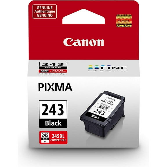 PG-243 Genuine Black Ink Cartridge, Compatible with iP2820, MX492, MG2420/2520/2920/2922/2924/3020/2525, TS3120/302/302a/202/4520/3320