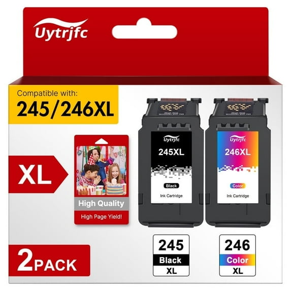 PG-245 CL-246 Ink Cartridges Compatible for Canon 245 and 246 245XL 246XL Combo Pack to ues with Pixma MX490 MX492 MG2522 Printer(2 Packs)