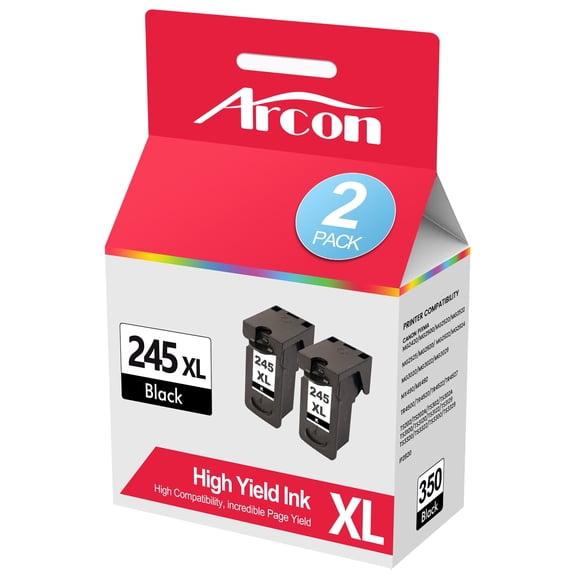 PG 245XL Black Ink Cartridge Compatible for Canon 245 Black Ink High Yield 245XL PG-245XL PG-245 XL PG245XL Works for PIXMA MG2522 TS3122 MX492 MX490 TR4500 TR4520 TS3322 Printer 2Black
