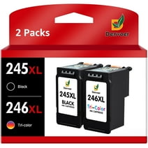 PG-245XL CL-246XL Ink Cartridge Replacement for Canon PG245 XL CL246 XL PG-245 CL-246 to use with MG2525 MG3020 TR4520 (1 Black, 1 Tri-color)