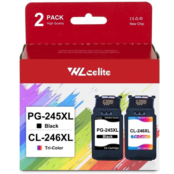 245XL 246XL Ink Cartridge Replacement for Canon PG 245XL CL 246XL Ink Cartridges for Pixma MG2120 MG3120 (Black, Tri-Color)
