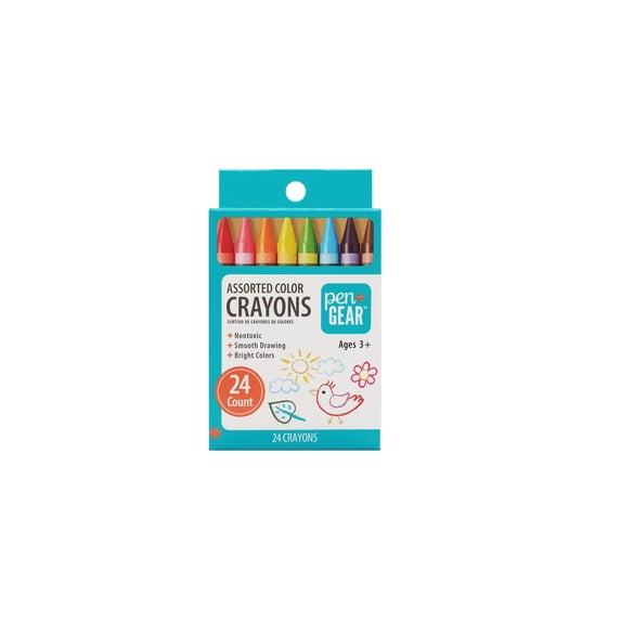 Pen+Gear 24 Count Assorted Color Crayons Set