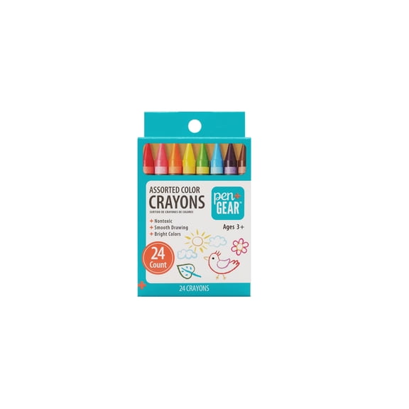 Pen+Gear 24 Count Assorted Color Crayons Set