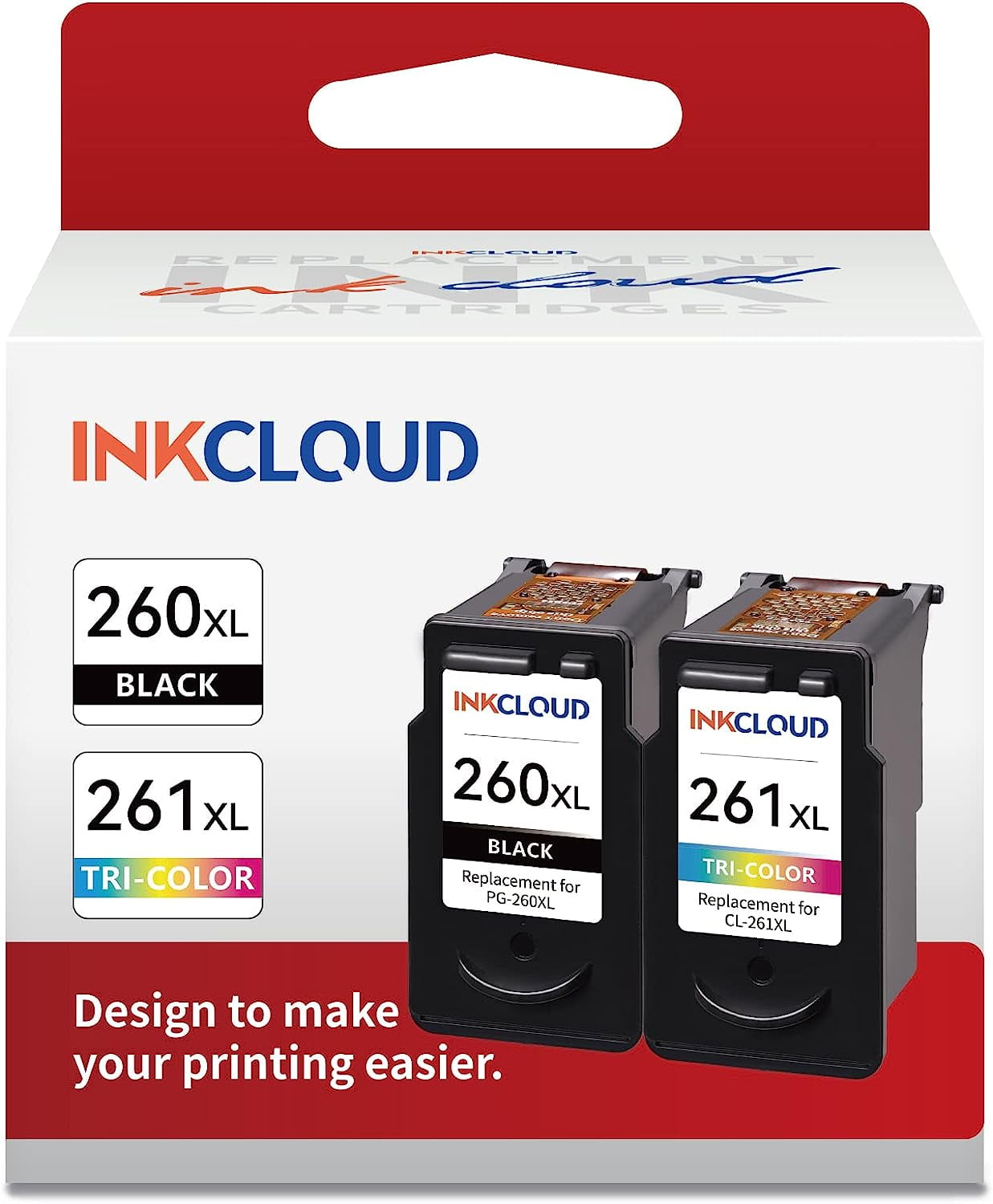 PG260 XL CL261 XL Ink Cartridges Replacement for Canon 260XL 261XL PG