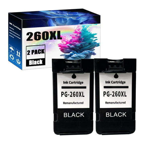 PG-260XL CL-261XL Ink Cartridges Replacements for Canon Ink 260 261 XL to Work with PG260 PG-260 CL261 CL-261 to Use with TS6420a TS6420 TR7020a Combo(2 Black)