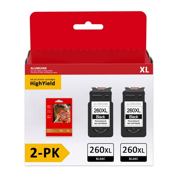 PG 260XL Ink Cartridge Replacement for Canon 260XL TS5320 TR7020 TR7020a TS6420 TS6420a Printer ( 2Black )