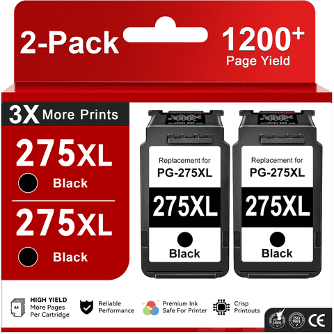 PG 275 Black Ink Cartridge Compatible for Canon 275 Ink for 275 Ink Cartridge for Pixma TS3722 TS3522 TR4722 TS3500 TR4720 (2 Black)