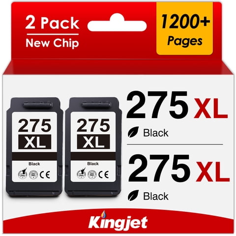 275XL Black Ink Cartridge Compatible for Canon 275 275XL Ink Cartridge for PG275 XL for PIXMA TS3722 TR4722 Printer (2 Black)