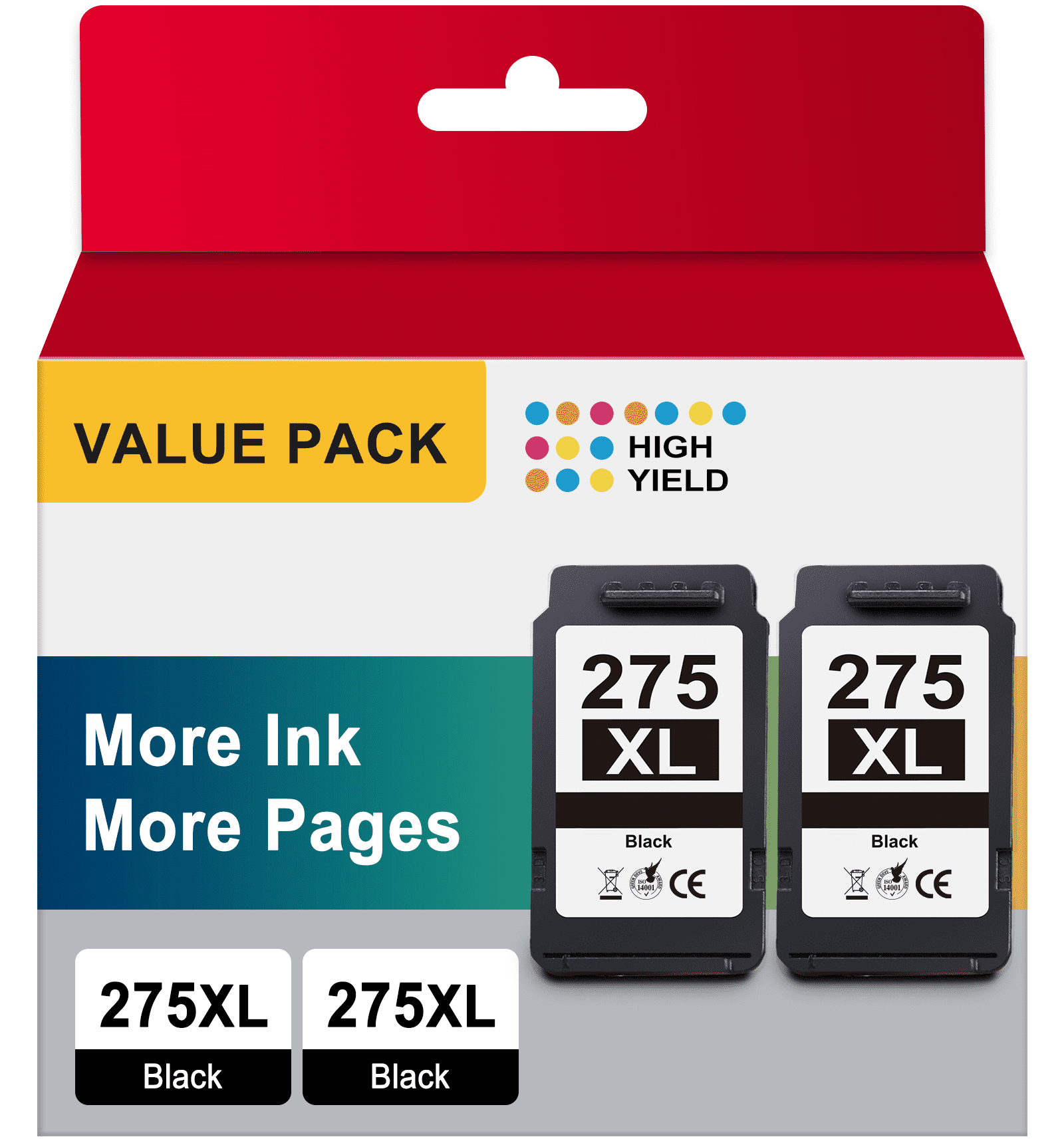 PG 275 Black Ink Cartridge for Canon 275 Ink for 275XL 275 Ink (2 Black)