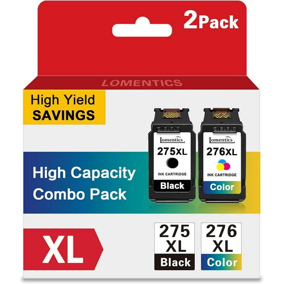 PG-275 XL/CL-276 XL Value Pack Ink Cartridge (1 Black, 1 Color, 2 Pack) - Replacement for Canon 275XL 276XL Ink to Work with PIXMA TS3520 TS3522 TR4720 Printer