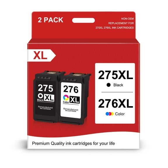 PG-275 XL/CL-276 XL Value Pack Ink Cartridge Replacement for Canon Ink 275 and 276 Used for PIXMA TS3522 TS3520 TR4720 TR4722 (1 Black,1 Color) Combo Pack