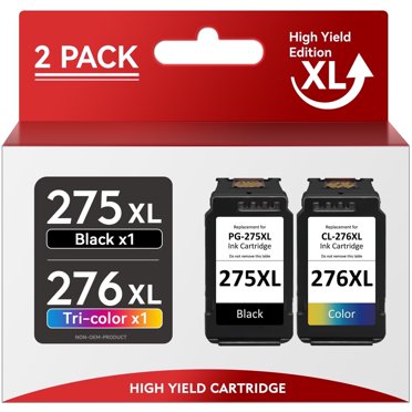 2-Pack Economink PG-275XL & CL-276XL Ink Cartridges For Canon PIXMA TS3500, TS3522, TS3520, TR4700 Series