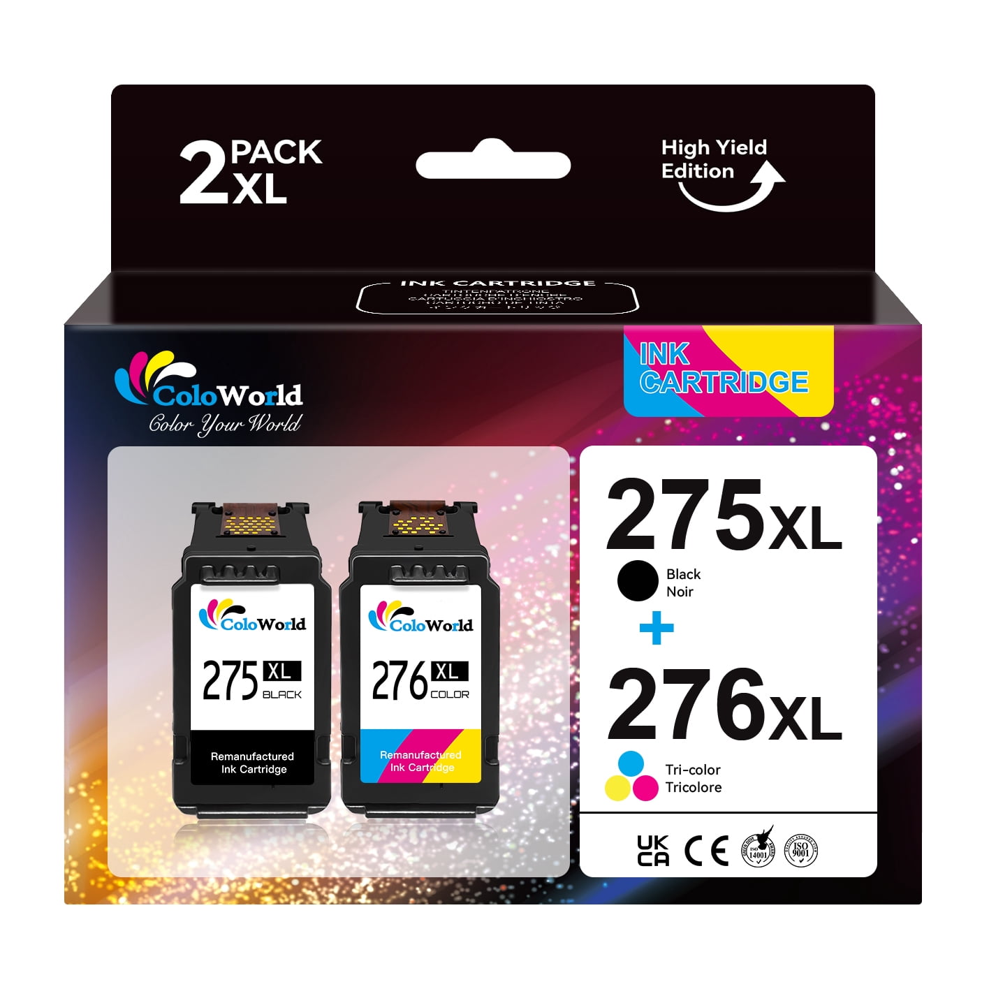 Cartuchos Canon Pg-275 Xl Cl-276 Xl Cartuchos De Tinta Remanufacturados Para Canon PG-275 XL Y CL-276 XL - Compatible Con Impresoras PIXMA Recambios Impresora Canon