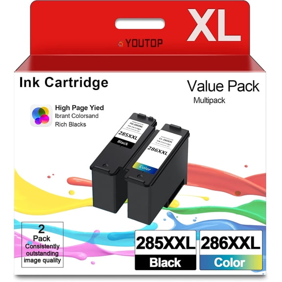 PG-285 Pigment Black Ink cl-286 Color Ink Compatible with Canon PG-285XL / CL-286XL Ink Value Combo Pack Compatible PIXMA TS7720 TR7820 TS7722 TR 7820 TS 7720 Printers