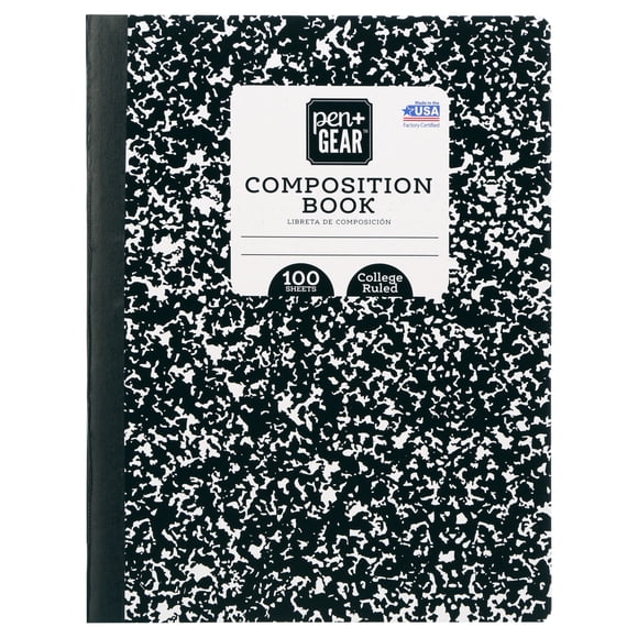 Pen+Gear College Ruled Composition Book Value Pack, Black and White, 100 Sheets, 30 Count
