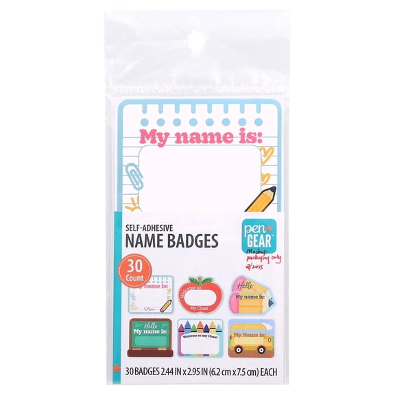 Pen + Gear 30 Count School Labels with 6 Printing Styles, 2.44 x 2.95 Inches
