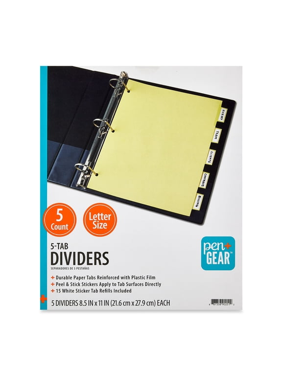 5-Tab Insert Dividers, Letter Size