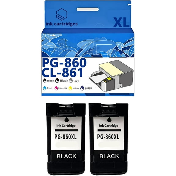 PG-860XL CL-861XL PG860 CL861 Ink Cartridges Compatible for Canon TS5380 Inkjet Printers, Leak-Proof Design Crisp Printing