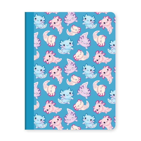 Pen+Gear Wide Ruled Composition Book, 7.5" x 9.75", Multicolor Axolotl, 80 Sheets