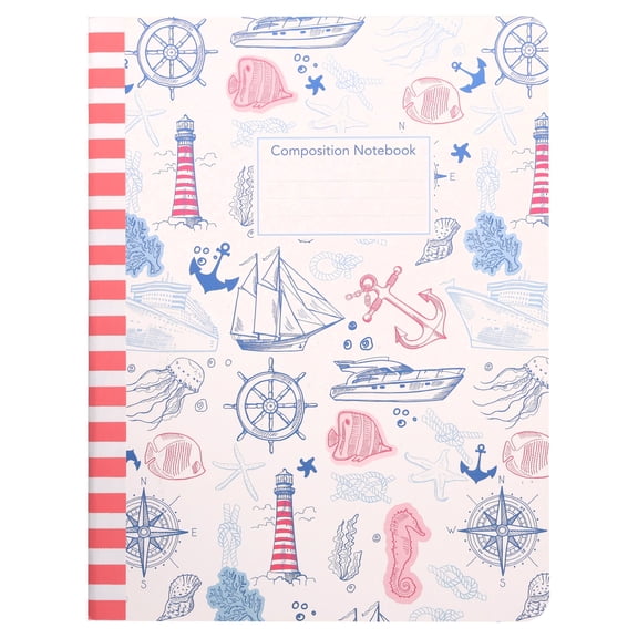 Pen+Gear Wide Ruled Composition Book, 7.5" x 9.75", Multicolor Ocean Life, 80 Sheets