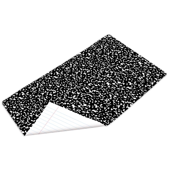 Pen+Gear Large Reversible Desk Mat, Black and White Composition Book, 25.98" x 14.96"