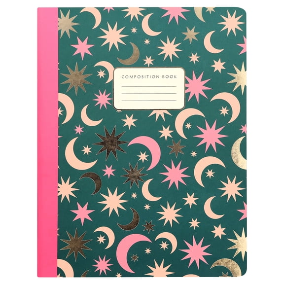 Pen+Gear College Ruled Composition Book, 7.5" x 9.75", Multicolor Stars and Moons, 80 Sheets