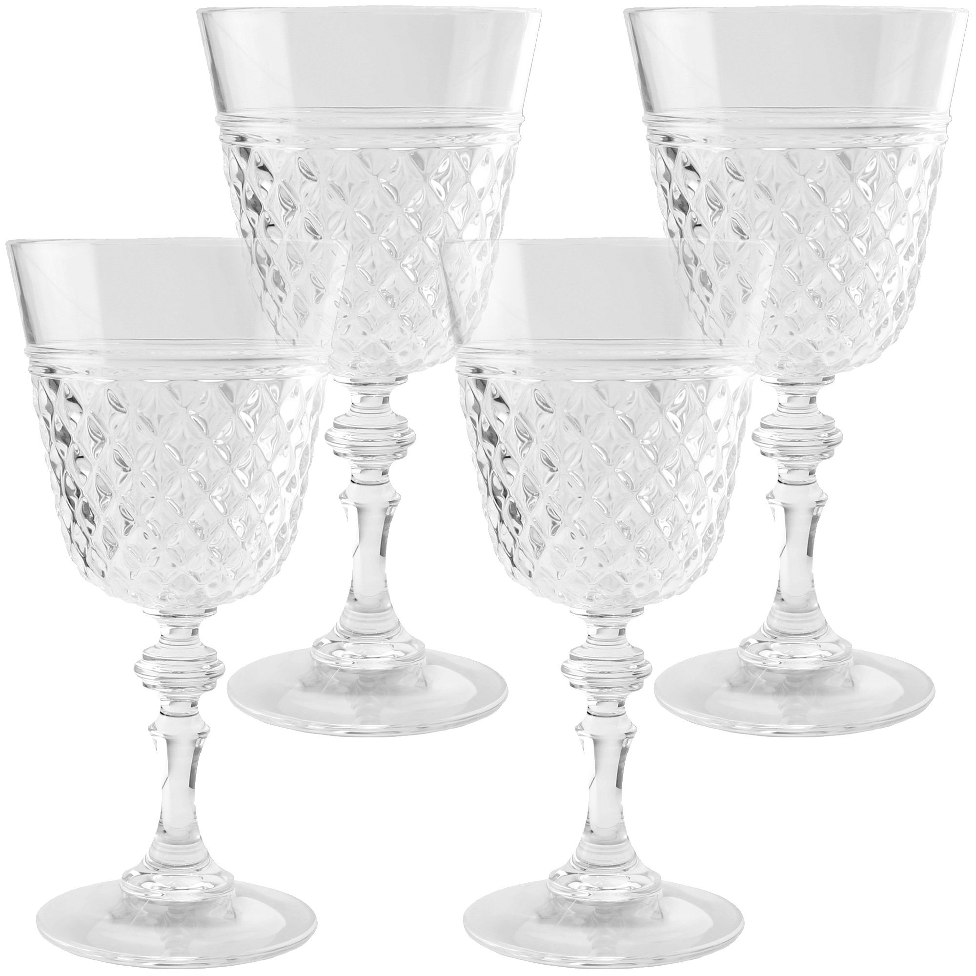 PG Diamond Cut Wine Glass, Set of 4, 18.5oz, Super Crystal Clear - image 1 of 7