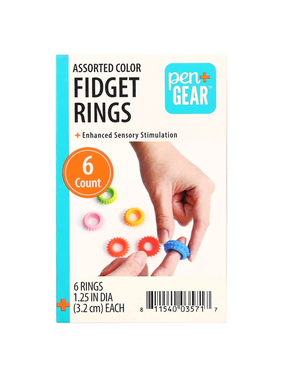 Multicolor Adaptive Fidget Rings, 6 Count