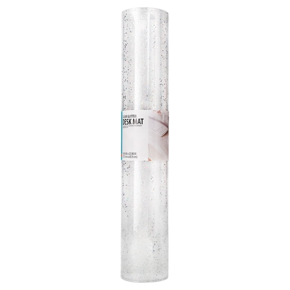 Pen+Gear Large Desk Mat, Clear Glitter, 25.98" x 14.96"