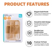 Pen+Gear Gold Paper Clips,10 Clips